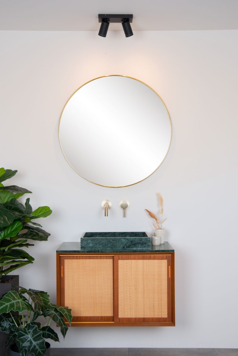 Lucide TAYLOR - Stropné bodové svietidlo Kúpeľňa - LED Dim to warm - GU10 - 2x5W 2200K/3000K - IP44 - Black